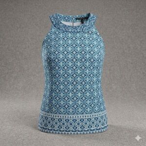 White House Black Market Beaded Geometric Halter Top - Size M